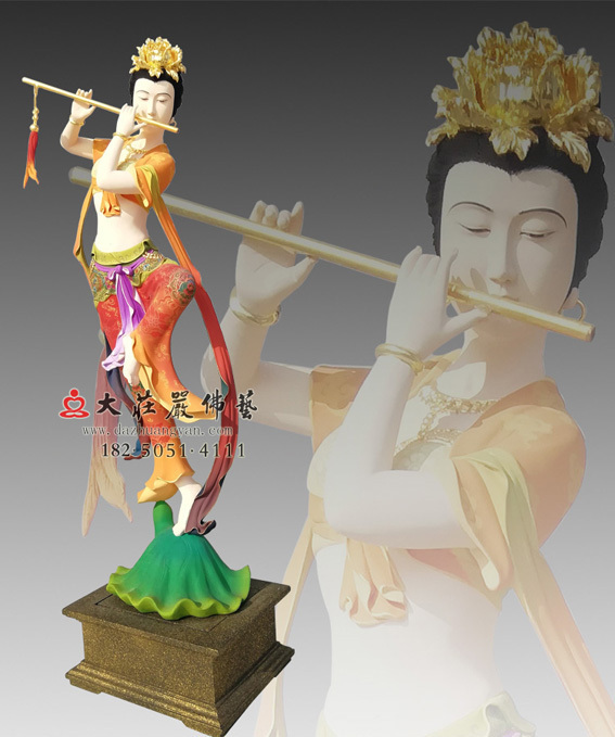 彩繪描金笛子伎樂(lè)天