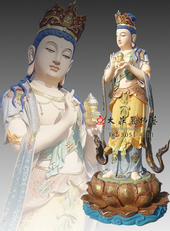 銅雕八大菩薩之地藏菩薩彩繪佛像